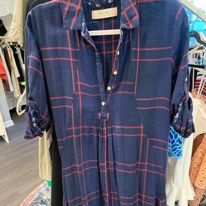 plaid button down dress